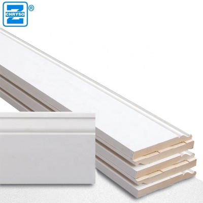 Home decorative white gesso primed baseboard frames coated mdf moulding for USA